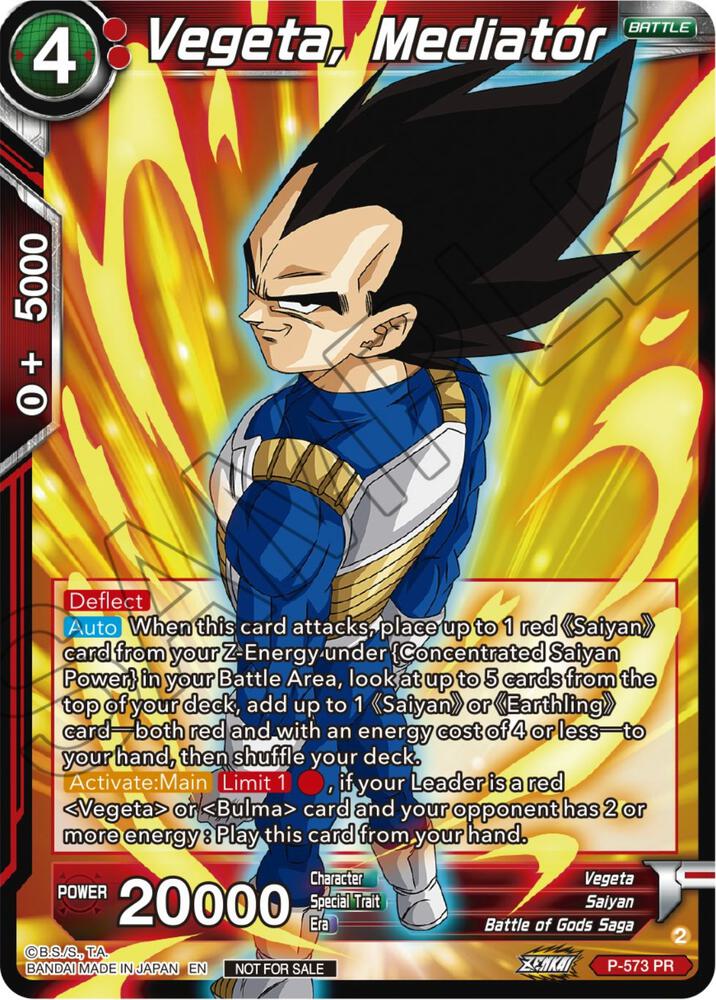 Vegeta Mediator Zenkai Series Tournament Pack Vol7 P-573