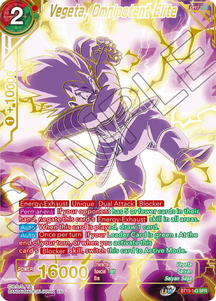 Vegeta Omnipotent Elite SPR BT15-143