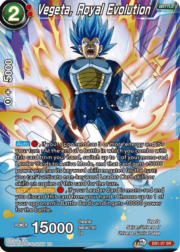 Vegeta Royal Evolution EB1-07 card
