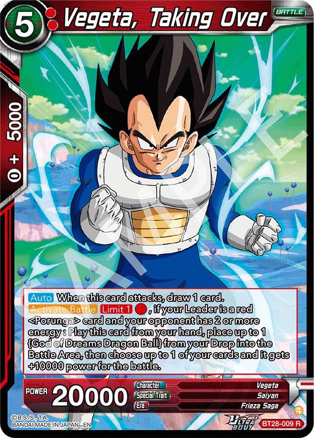 Vegeta Taking Over BT28-009 card