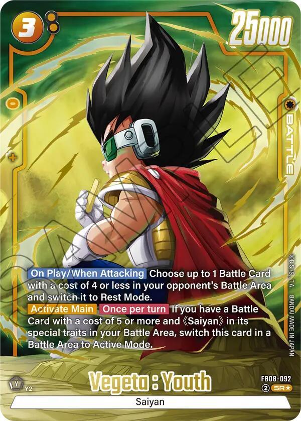 Vegeta Youth Alternate Art FB08-092 carta