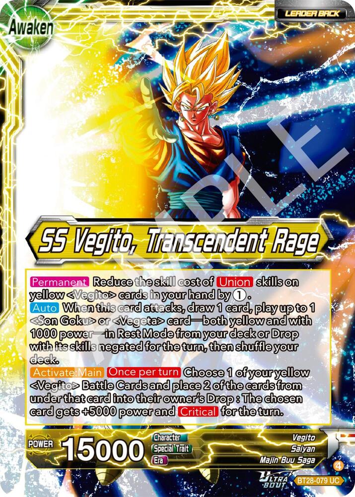 Vegito SS Vegito Transcendent Rage BT28-079