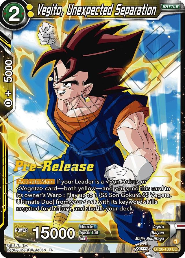 Vegito Unexpected Separation BT20-100