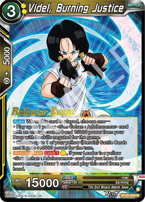 Videl Burning Justice BT28-089 card