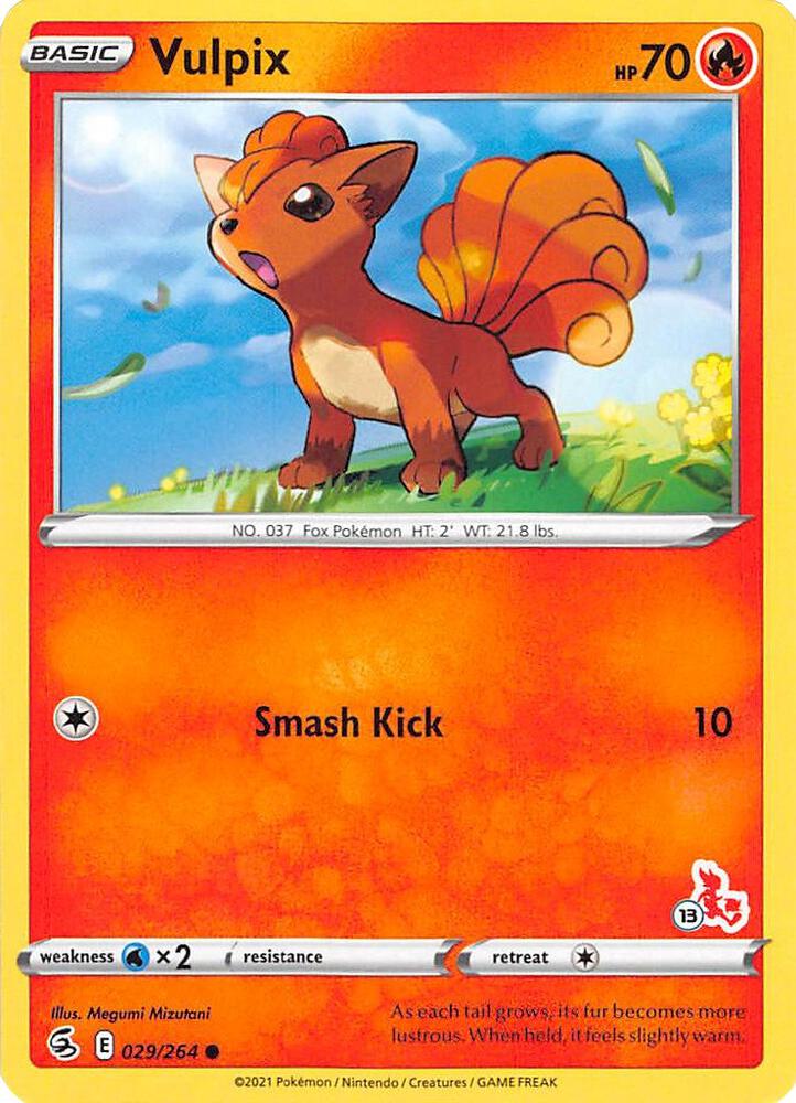 Vulpix 029 264 13 Cinderace Stamped