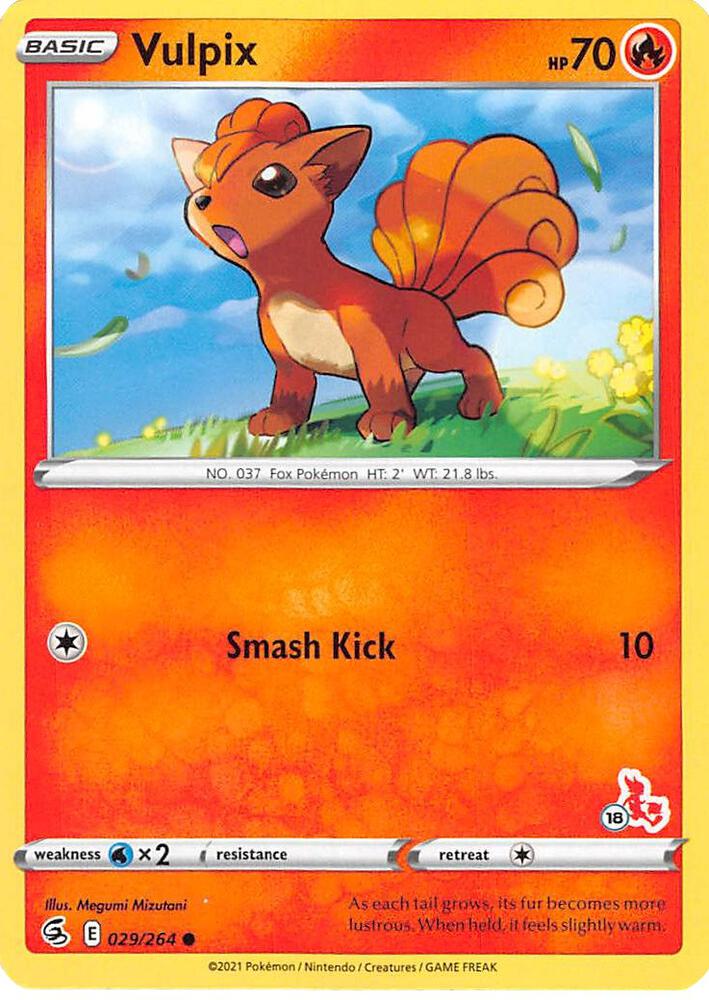 Vulpix 029 264 18 Cinderace Stamped