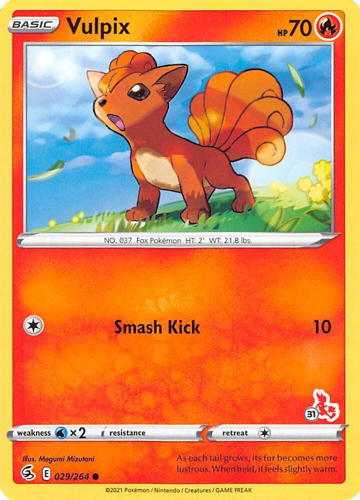 Vulpix 029 264 31 Cinderace Stamped