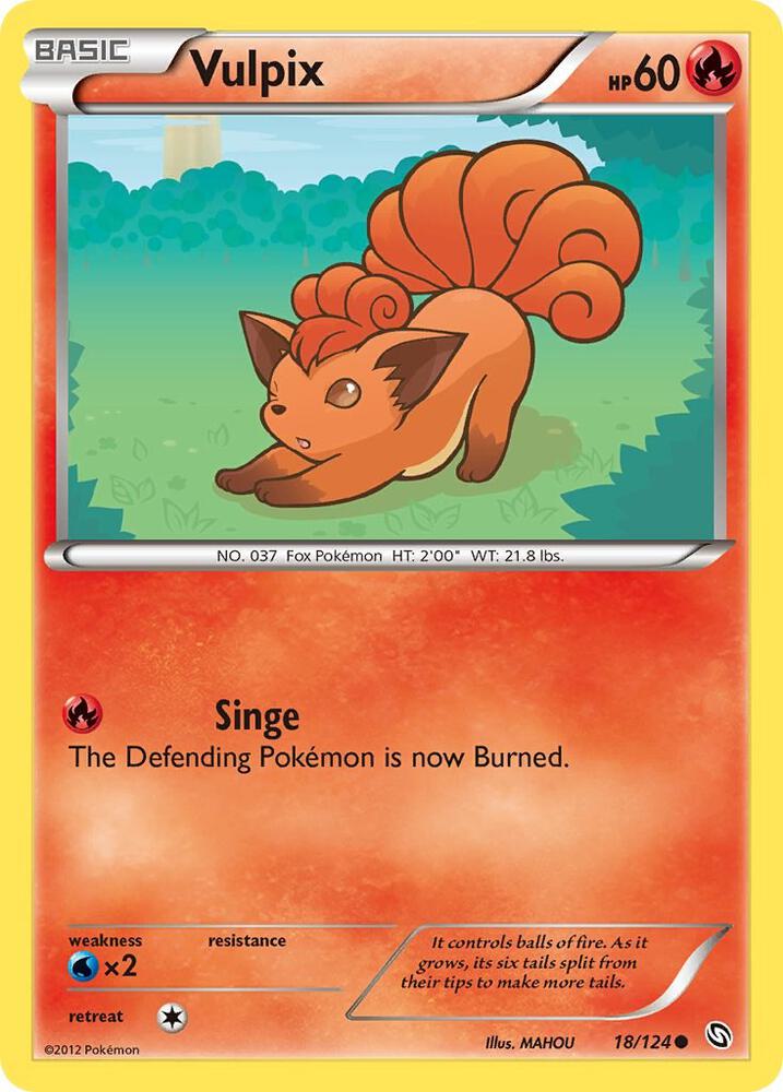 Vulpix 18/124 card
