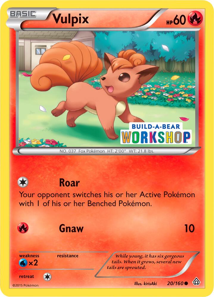 Vulpix 20 160 Build A Bear Workshop Exclusive 020/160 card