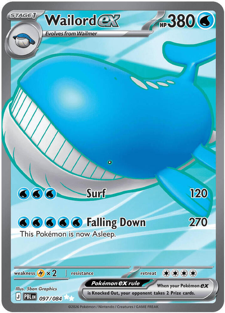 Wailord ex 097 084 card