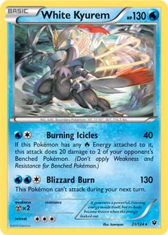 White Kyurem 21 124 XY Fates Collide 021/124 carta