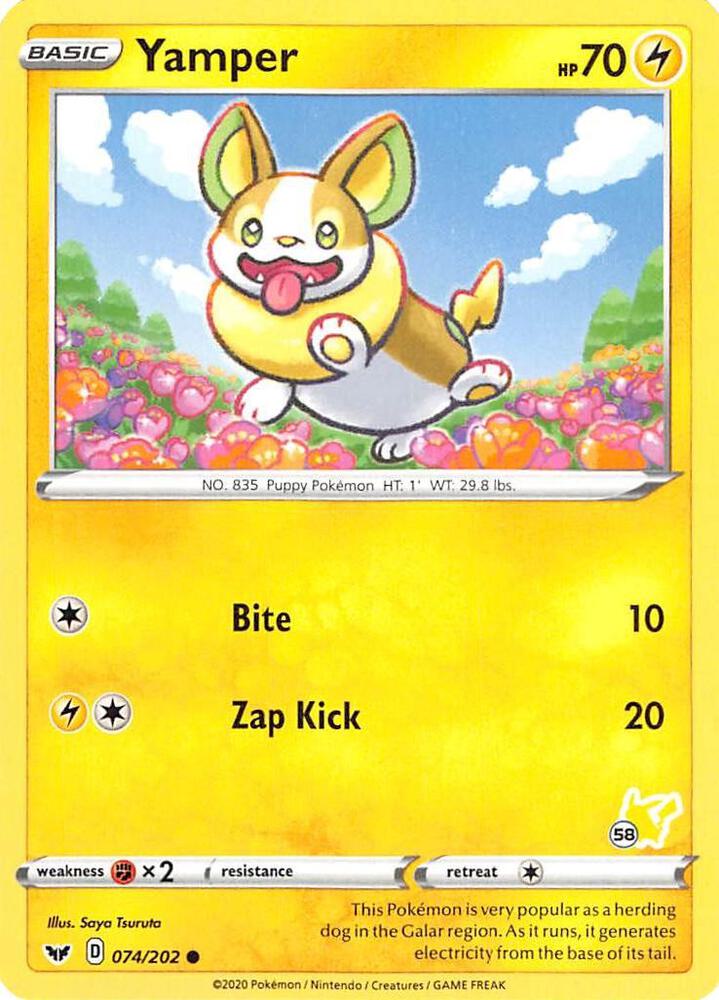 Yamper 074 202 58 Pikachu Stamped