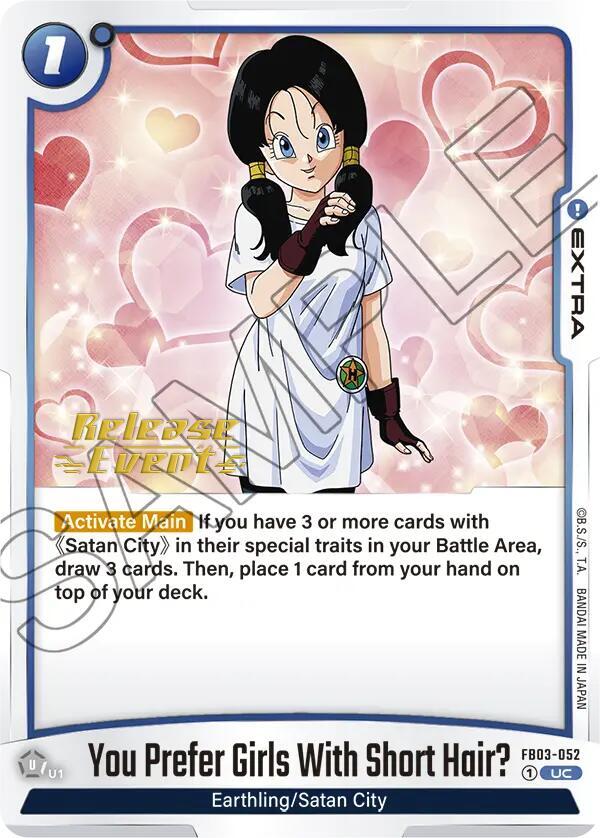 You Prefer Girls With Short Hair FB03-052 carta