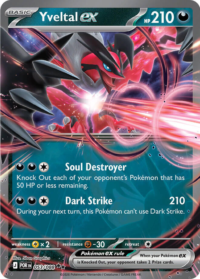 Yveltal ex 053/088 card