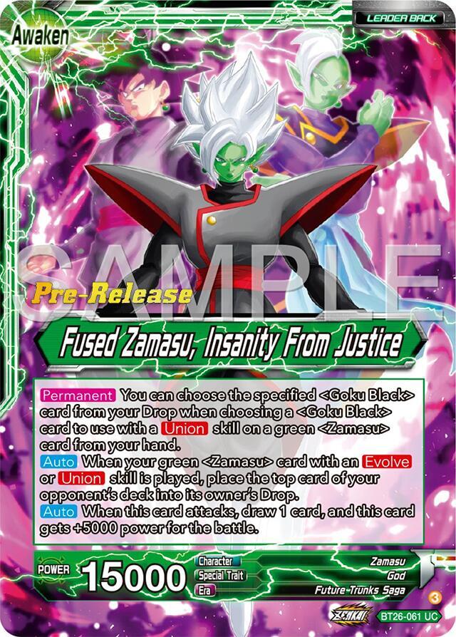 Zamasu Fused Zamasu Insanity From Justice Alternate Art BT26-061 carta
