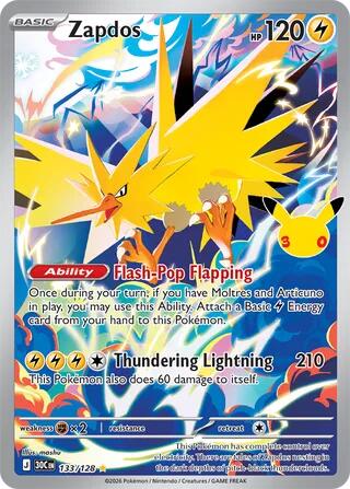 Zapdos 133/128 card