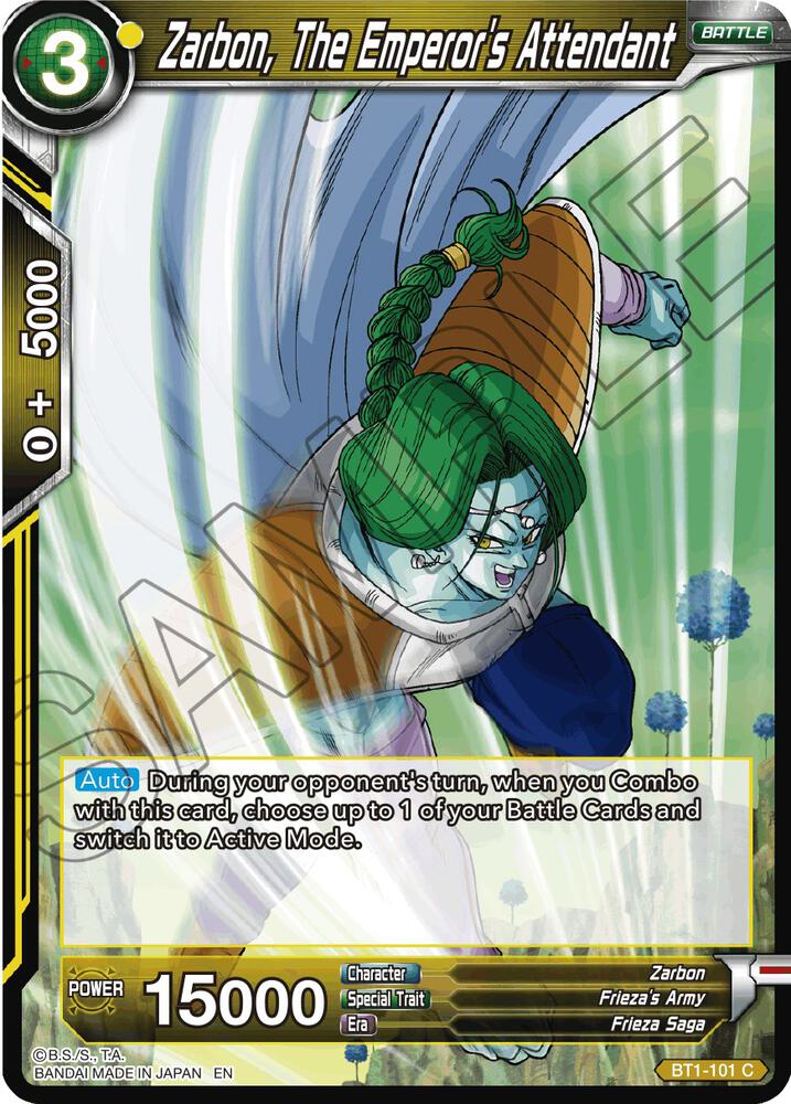 Zarbon The Emperors Attendant Reprint BT1-101