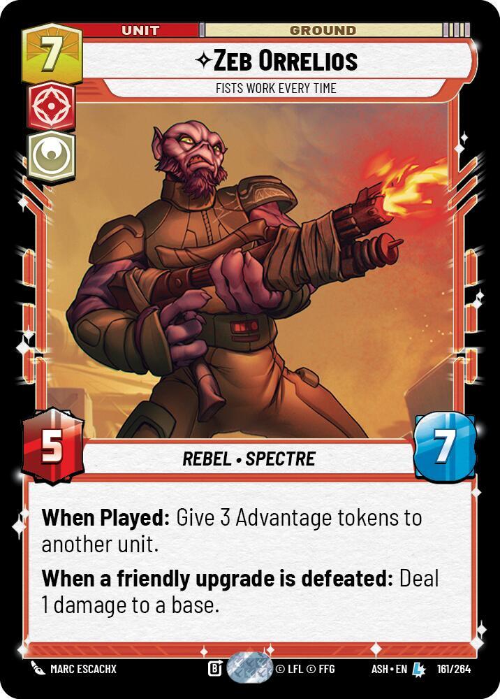 Zeb Orrelios Fists Work Every Time 161/264 card