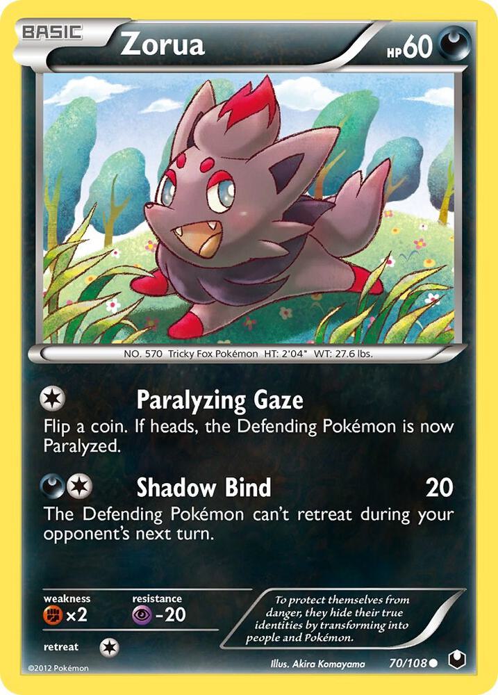 Zorua 70 70/108 card